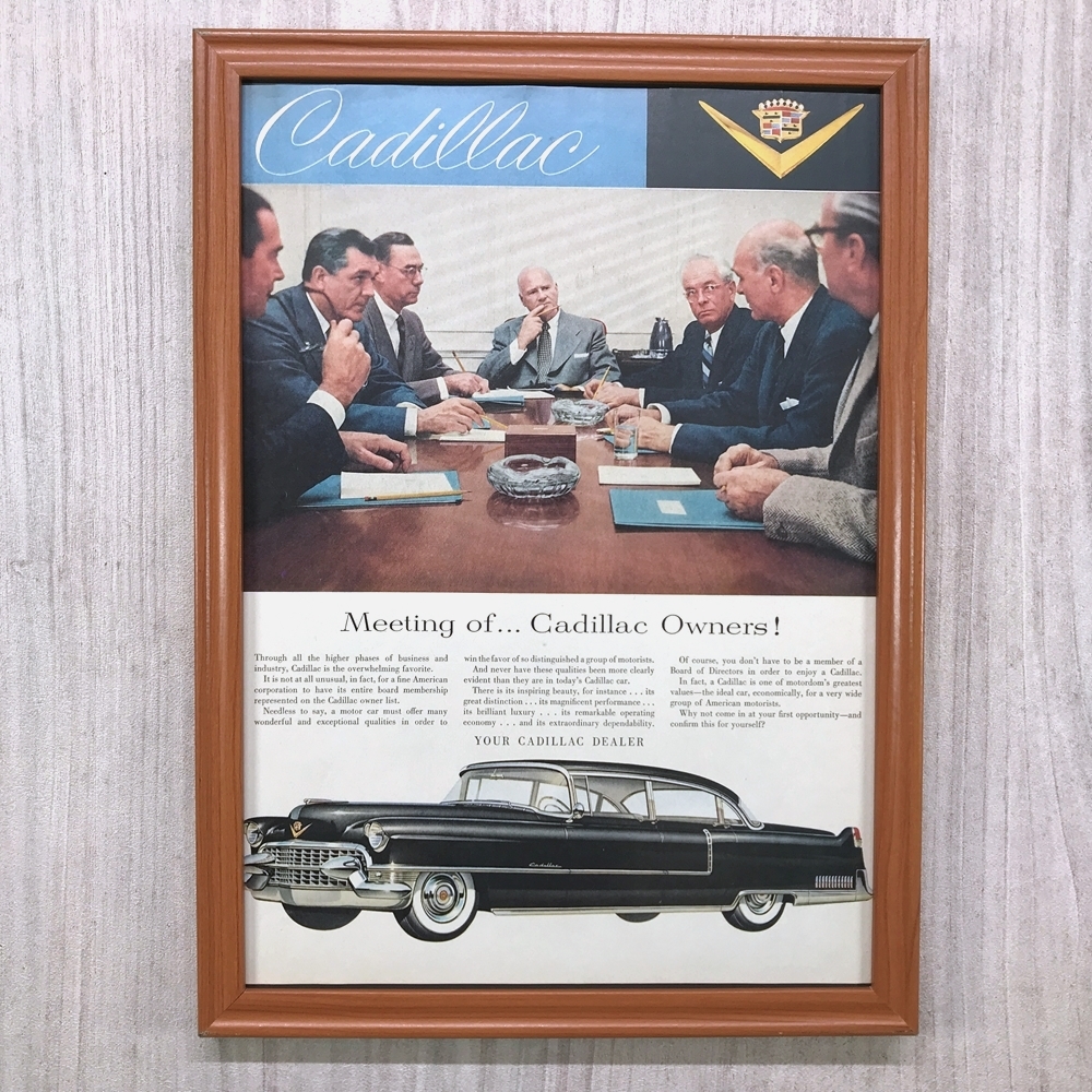■即決◆1955年(昭和30年) GM Cadillac キャデラック 4ドア セダン【B4-1142】アメリカ ビンテージ雑誌広告【B4額装品】当時物本物★同梱可_画像1