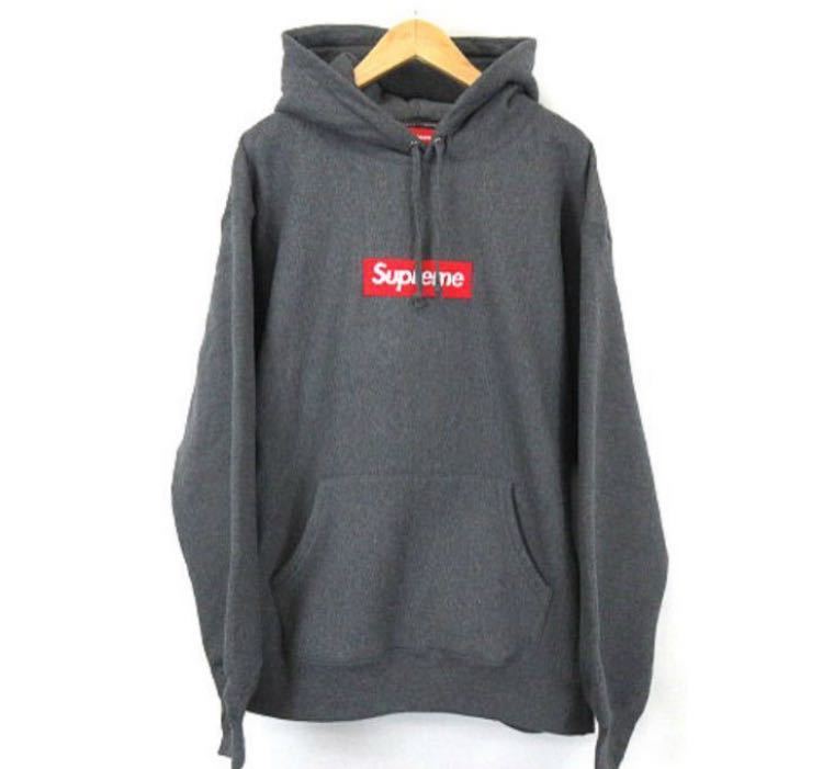 美品】Supreme Box Logo Hooded Sweatshirt Charcoal XLサイズ シュプリーム ボックス ロゴ フーディー  チャコール グレー 21FW