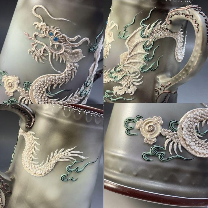 選ぶなら 最新 ☆逸品☆オールドノリタケ カップ ドラゴン 高さ13.5cm