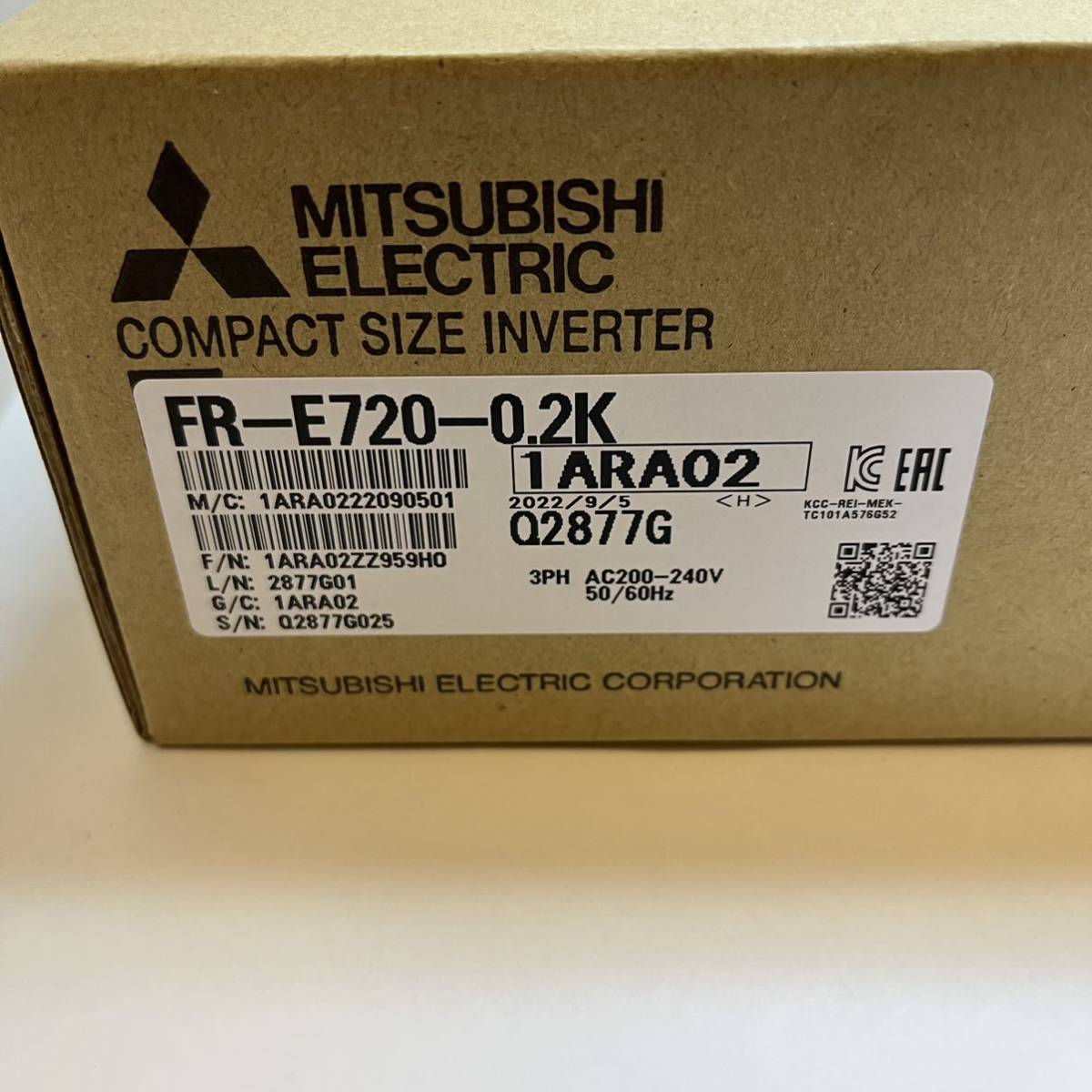 正規 【新品未開封】三菱電機 FR-E720-0.2K コンパクトインバーター