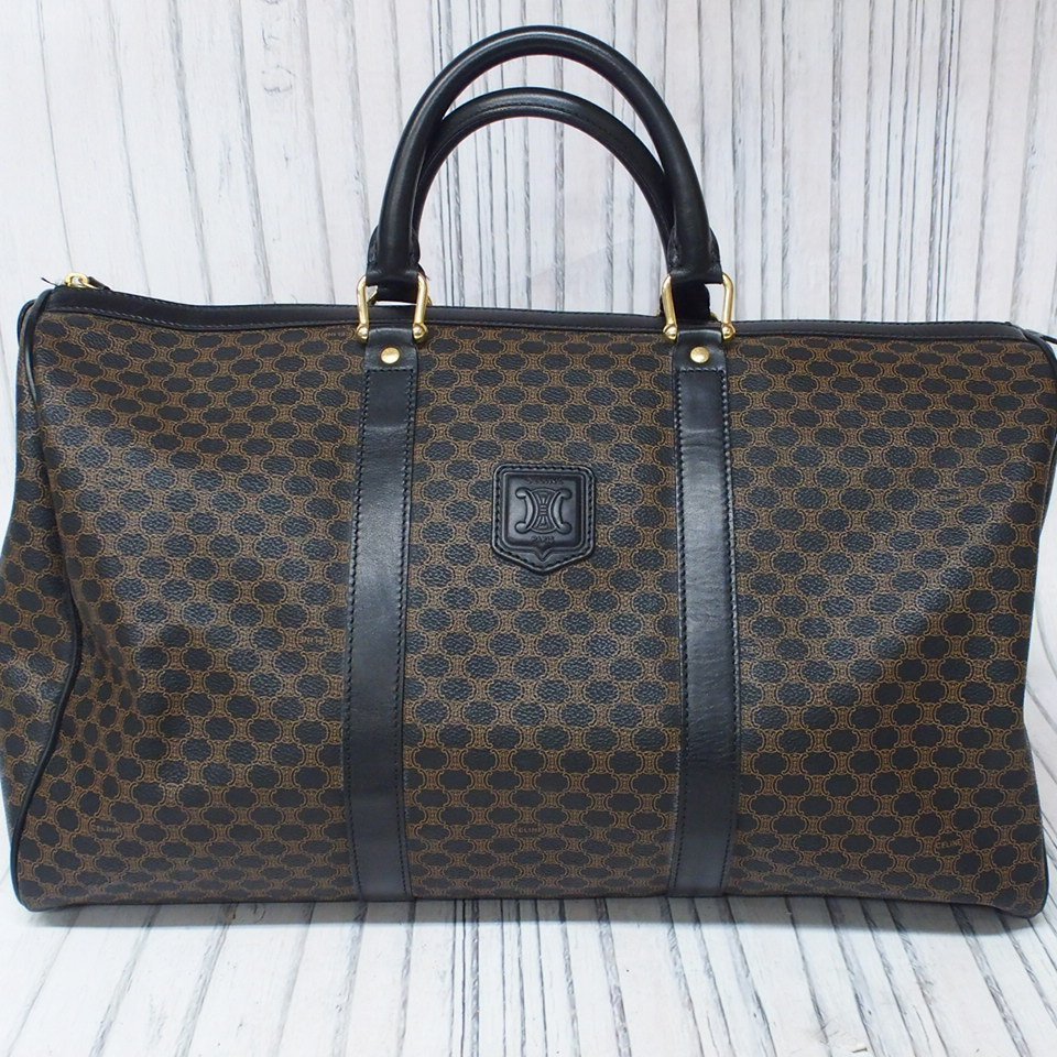 全国宅配無料 MADE CELINE イタリア製 ブラウン×ブラック ボストンバッグ マカダム柄 セリーヌ 美品 F m001 IN ハンドバッグ 旅行鞄 ITALY ボストンバッグ 全国宅配無料 MADE CELINE イタリア製 ブラウン×ブラック ボストンバッグ マカダム柄 セリーヌ 美品 F m001 IN ハンドバッグ 旅行鞄 ITALY ボストンバッグ