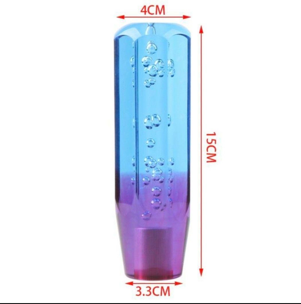 クリスタルシフトノブ 15cm パープル&グリーングラデーション ドリ車 スタンス ヘラフラ JDM USDM トラック ダンプ