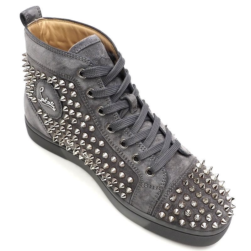 L03142 未使用品 Christian Louboutin/スパイクスタッズ レザー