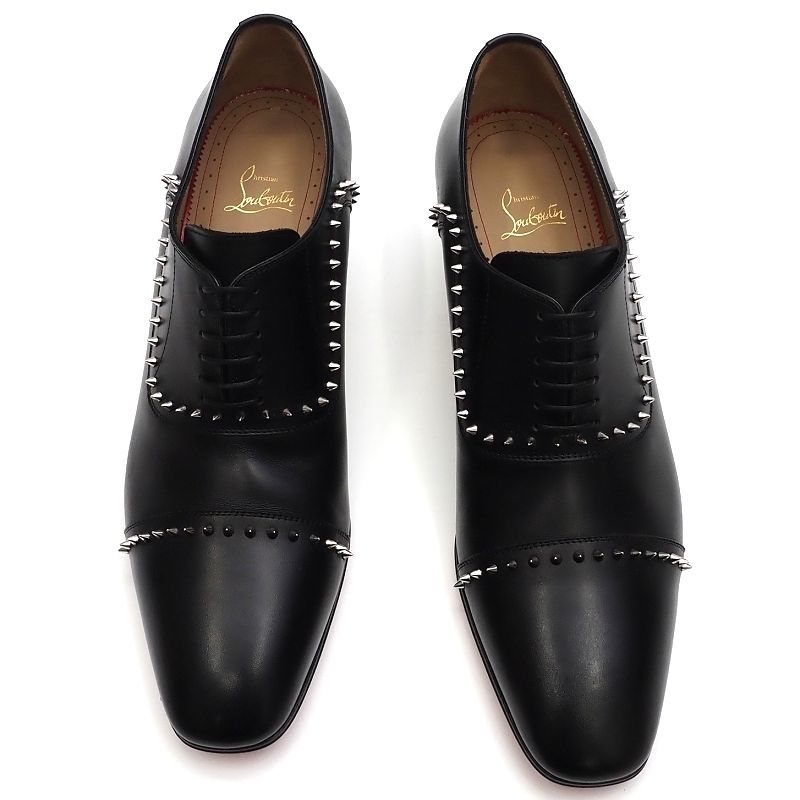豪華 ブラック 【サイズ:44】 レザーシューズ Louboutin Christian 未