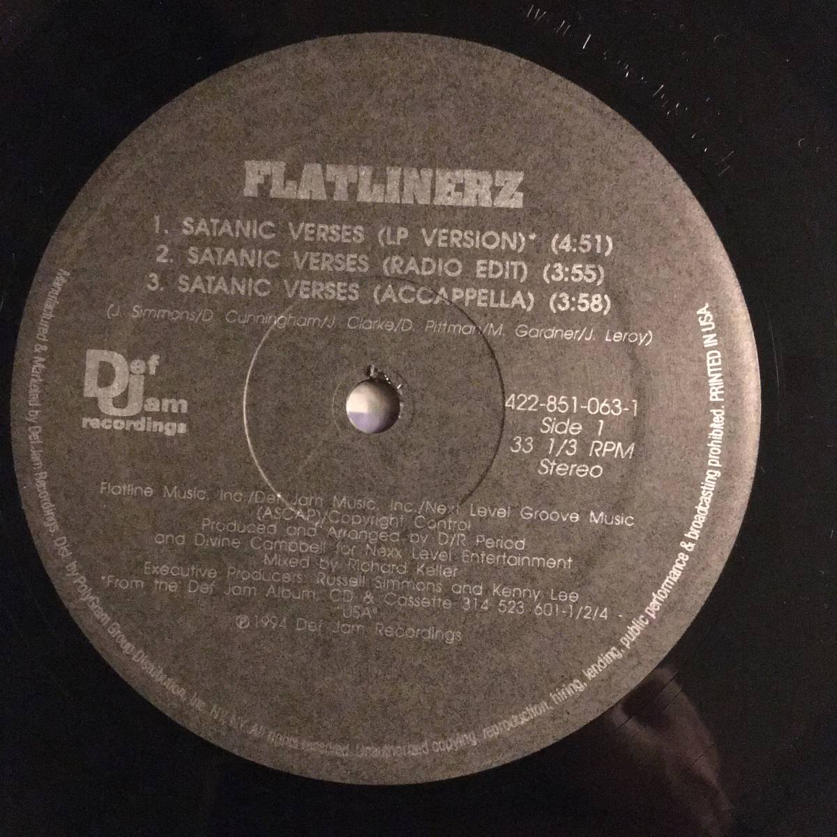 Flatlinerz / Satanic Verses　[Def Jam Recordings - 422-851-063-1]_画像5