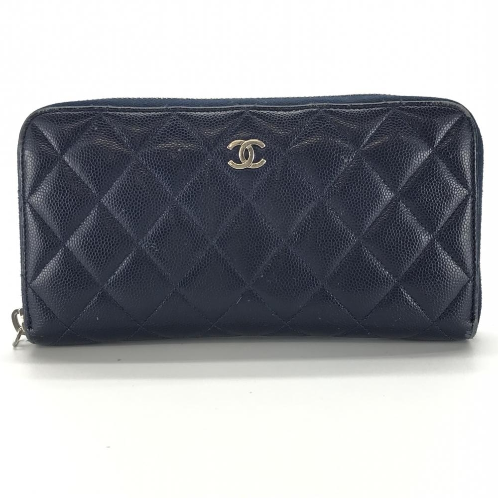 CHANEL シャネル A50097 マトラッセ キャビアスキン ラウンド