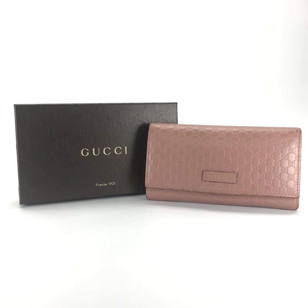 GUCCI グッチ 449396 マイクログッチシマ 長財布 GGロゴ型押し カーフ