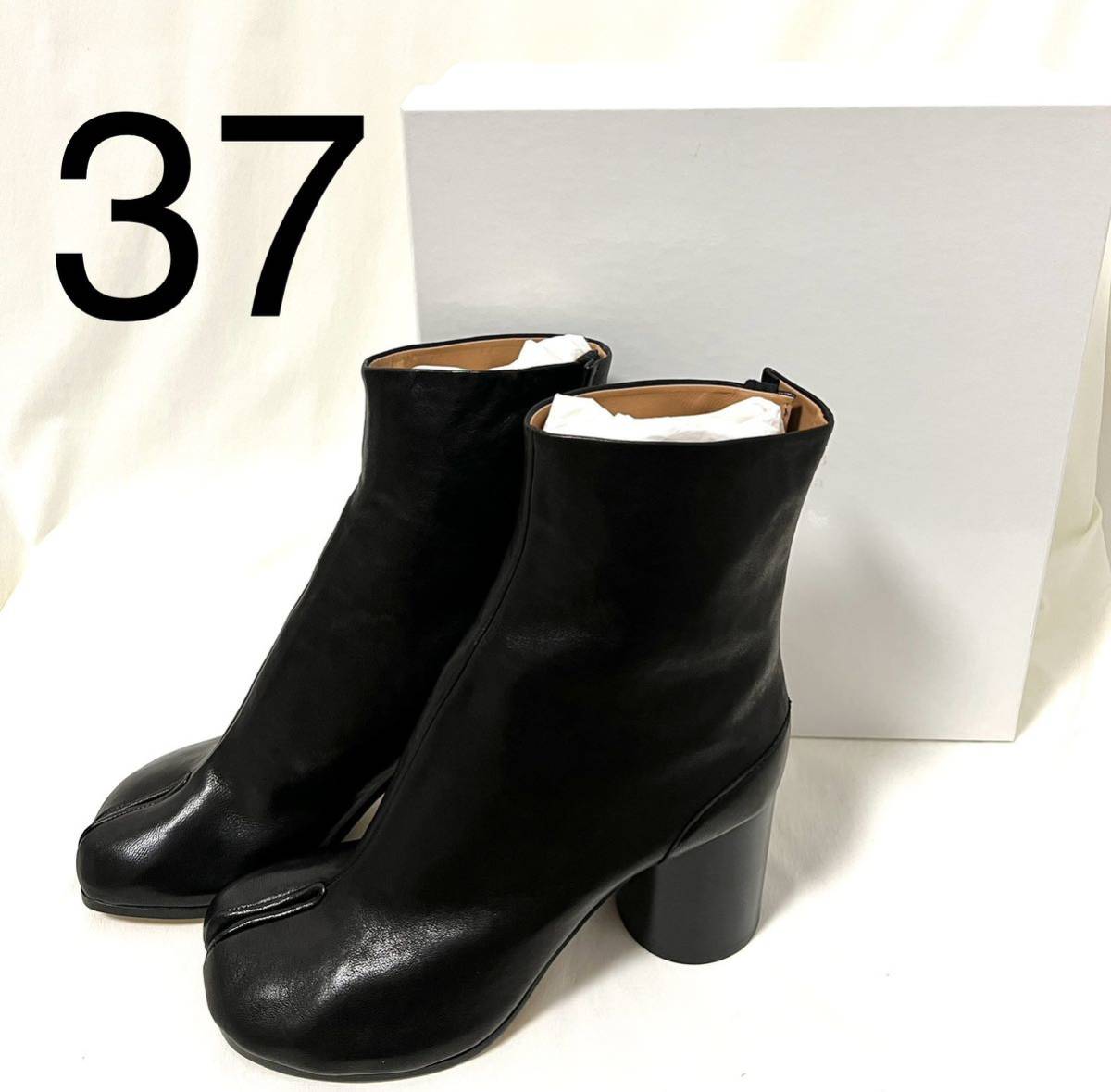 37 ブラック 黒 タビ ブーツ tabi メゾンマルジェラ タビブーツ 足袋