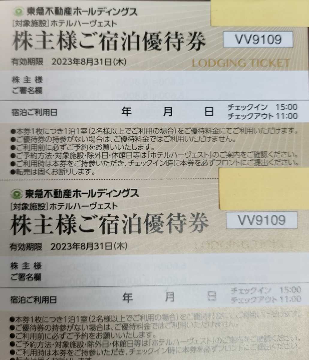 安値 東急ハーヴェストクラブ 宿泊券2枚 ホームグラウンド2023年3月迄