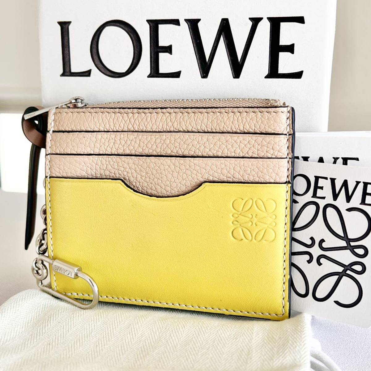 ロエベ LOEWE スクエア コイン&カードホルダー チェーン チャーム ミニ