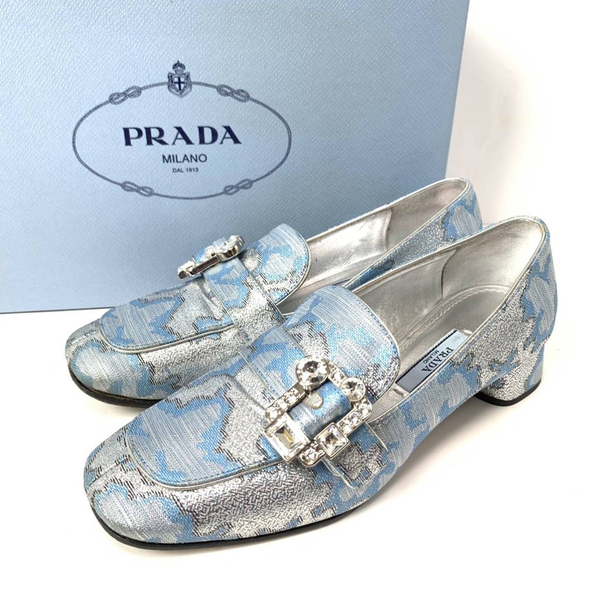 中華のおせち贈り物 PRADA プラダ スクエアパンプス カーキ 切り替え