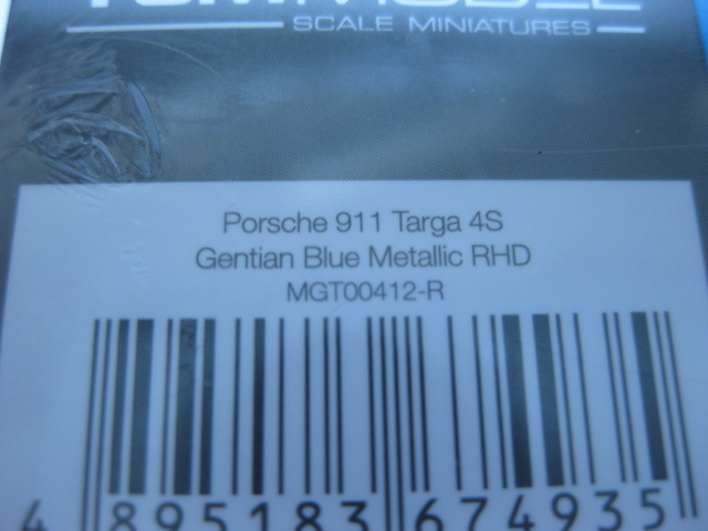MINI GT 1/64 ポルシェ 911 タルガ ４S ゲンチアンブルーメタリック 右ハンドル_画像7