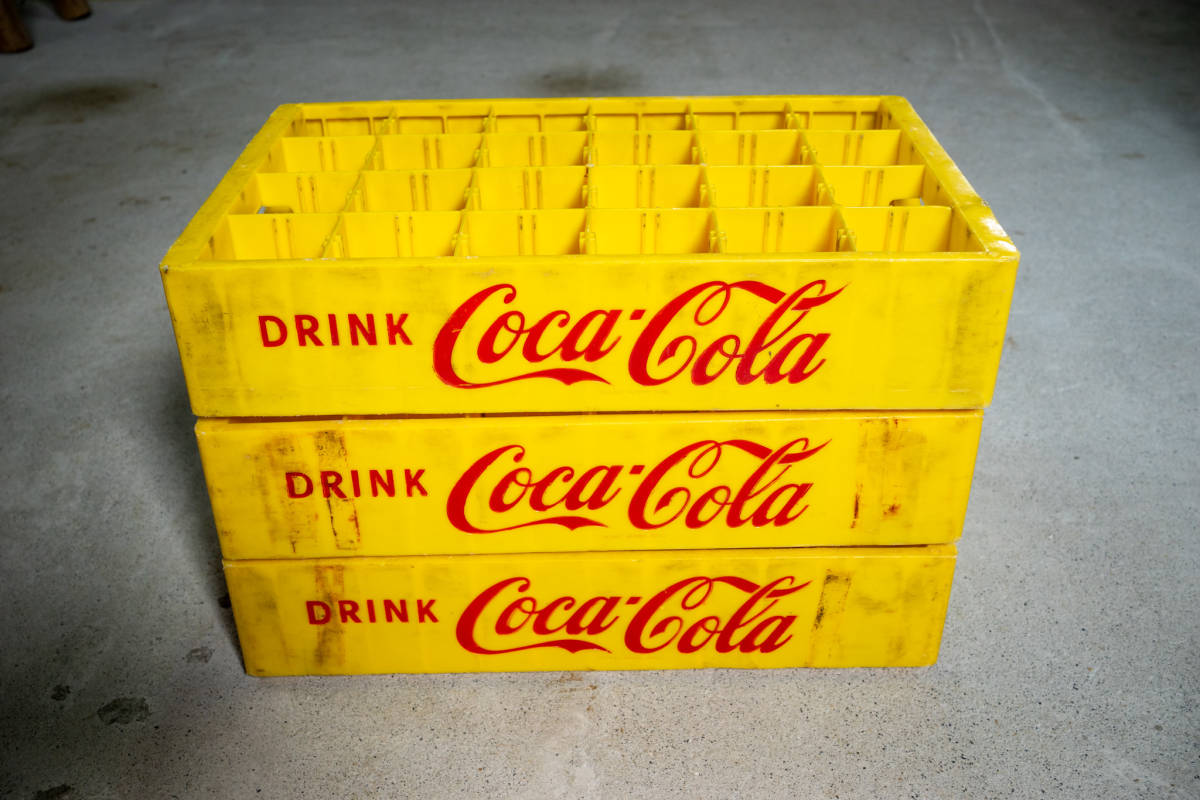 コカ・コーラ Coca Colaプラスチック ボトルケース 3個セット２ レトロ ヴィンテージの画像9