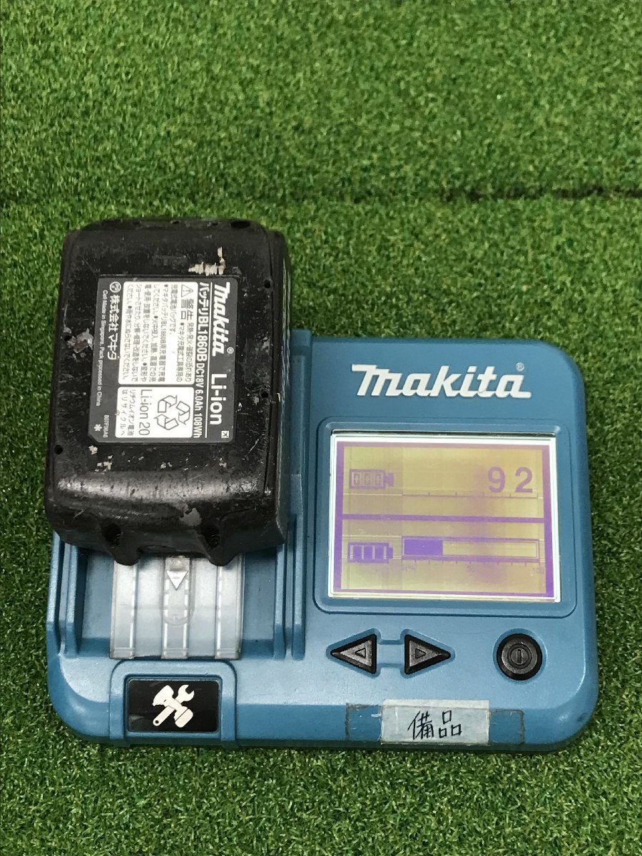 【中古品】makita(マキタ) 18v6.0Ahリチウムイオンバッテリー残量表示付 BL1860B(A-60464) /IT2RE2I21TYY_画像6