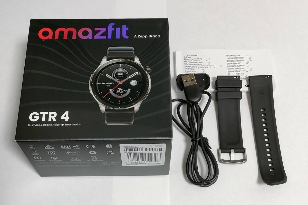 最安値】 美品☆「Amazfit GTR4」スマートウォッチ☆国内版/ブラック