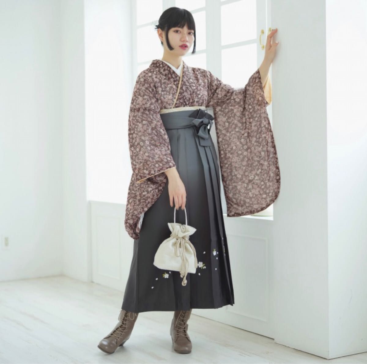 50%引・おまけ付き】袴91cm 153-158cm 袴2点セット-