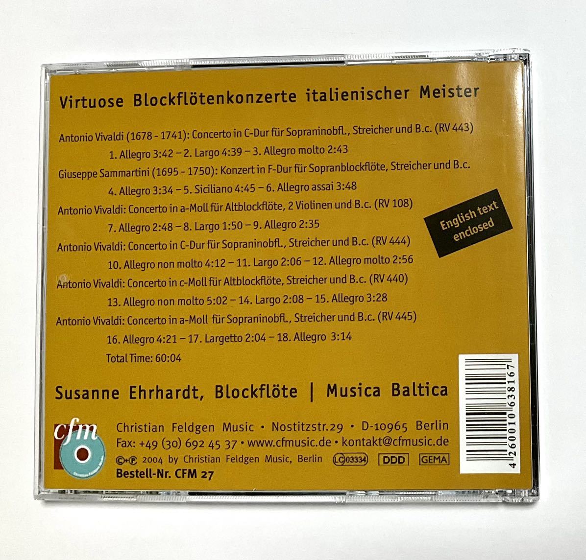 スザンヌ・エールハルト CD ヴィヴァルディ クラシック 輸入盤 Susanne Ehrhardtの画像3