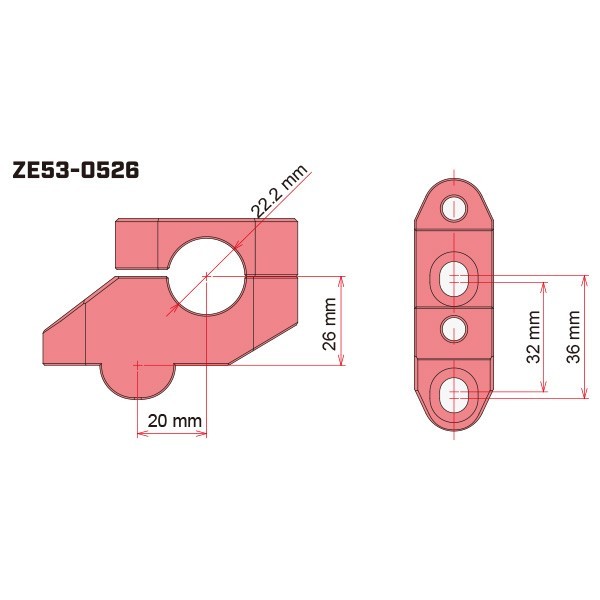 【送料￥510】 ZETA バーライズキット 20mmオフセット　標準径バー用/ブラック 【ZE53-05261】_画像5