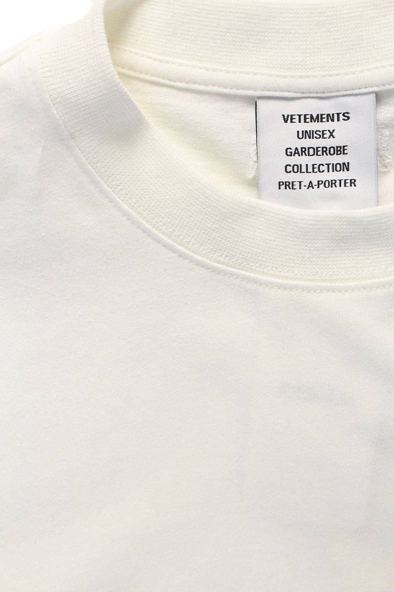 ヴェトモン VETEMENTS 21SS UE51TR720W WHITE サイズ:XS ロゴリミテッドエディションプリントTシャツ 新古品 SB01_画像4