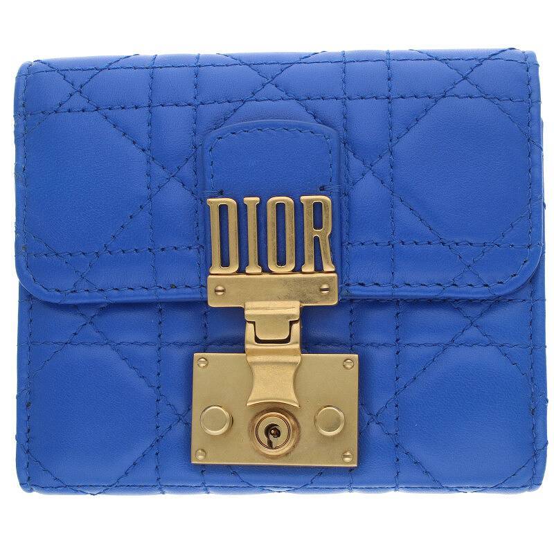 【数量は多】 クリスチャンディオール Christian Dior キルティングロゴ三つ折り財布 中古 BS99 男性用財布