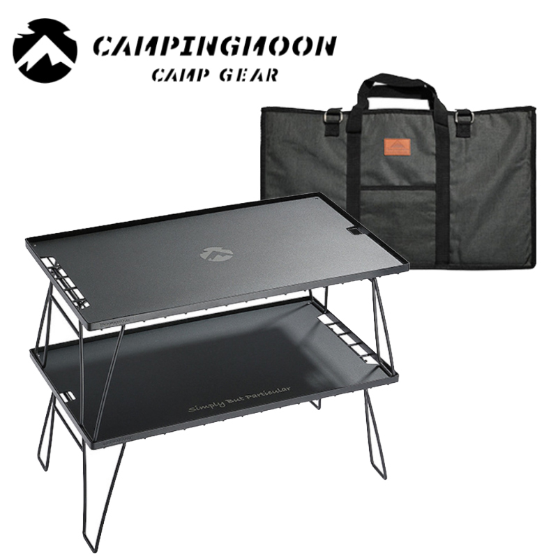 ★キャンピングムーン★CAMPINGMOON★アウトドア フィールドラックフルセット★ブラック★230B-2T2A★スタッキングフィールドラック★５