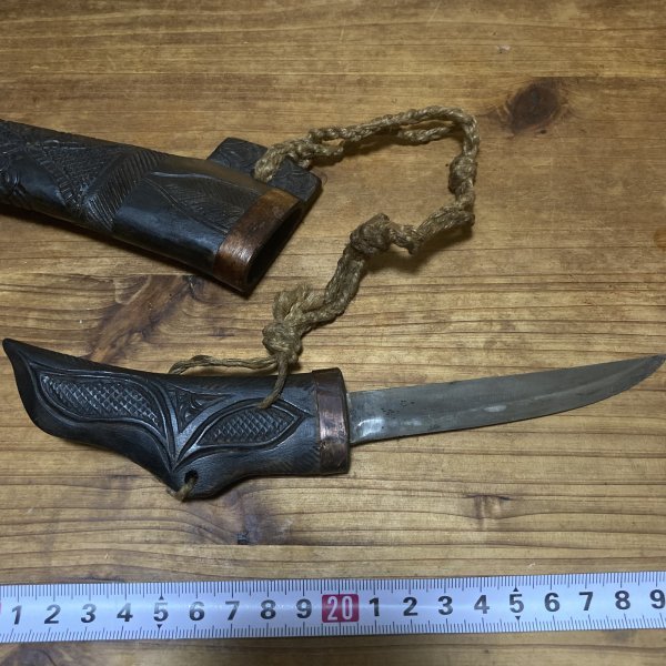 1点物 北海道 アイヌ マキリ メノコマキリ 全長23cm 刃渡り10.7cm