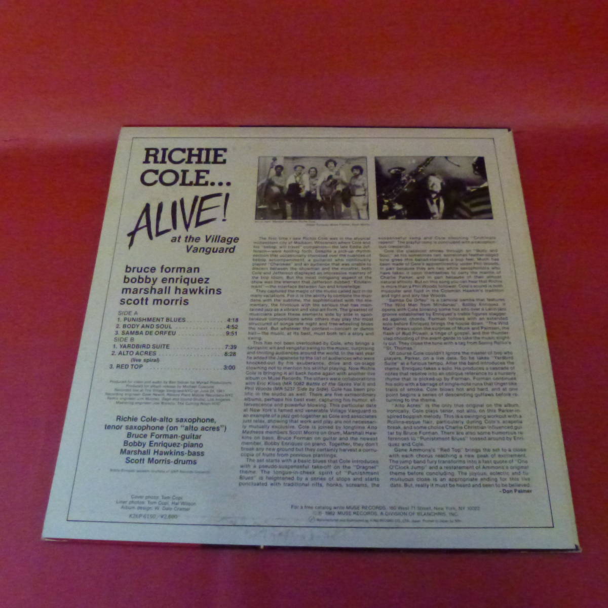 L-221205-レコード★LP★RICHIE COLE /リッチー・コール- ALIVE ! AT THE VILLAGE VANGUARD/アライヴ !(K26P 6150)_画像3