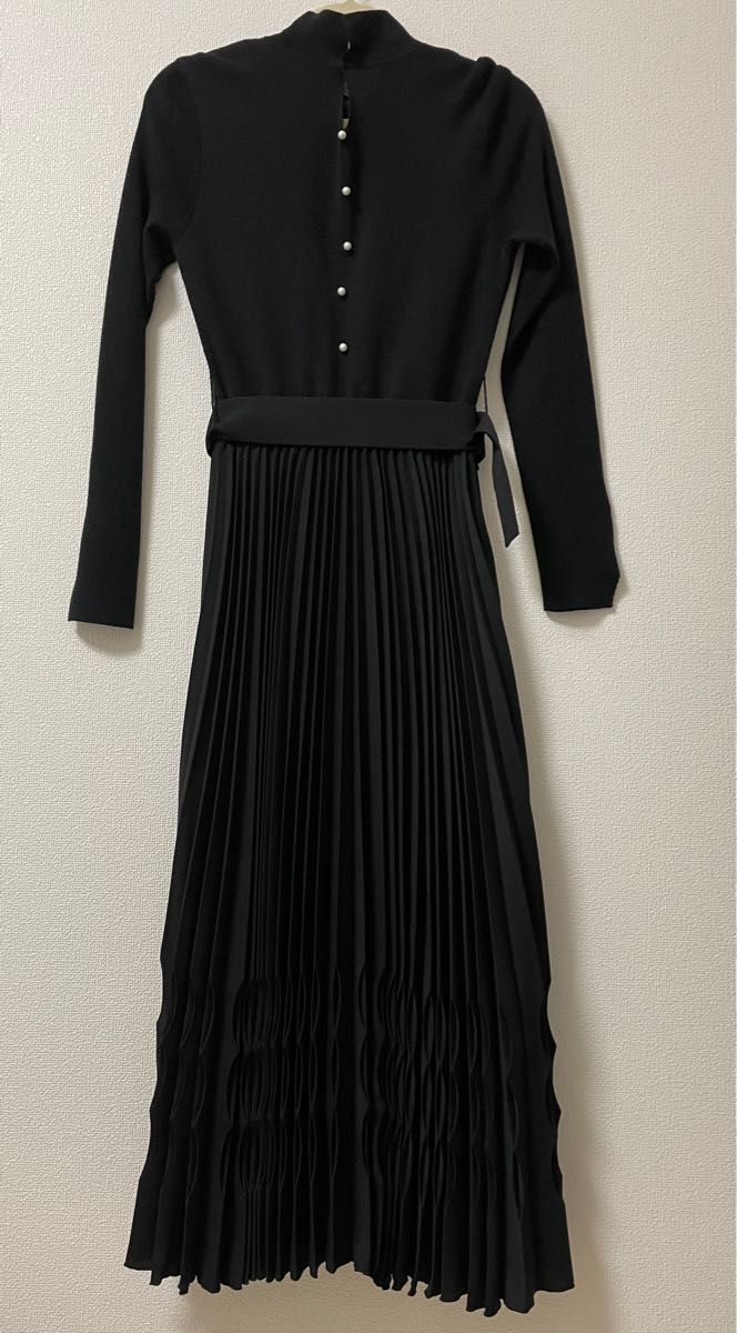 herlipto Pleated Wool-Blend LongDress