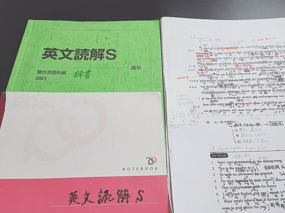 駿台　21年通年　久山道彦先生　英文読解S　テキスト・講義プリント・講義ノートフルセット　京大クラス 河合塾　鉄緑会　Z会　東進 　SEG