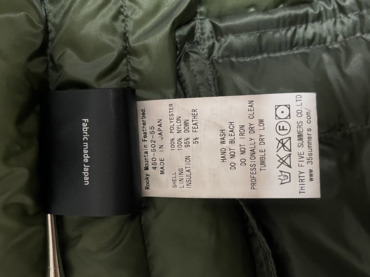 サイズ38 ロッキーマウンテンフェザーベッド シックスマンスベスト Rocky Mountain Featherbed ダウンベスト SIX MONTH インナーダウン サイズ38 ロッキーマウンテンフェザーベッド シックスマンスベスト Rocky Mountain Featherbed ダウンベスト SIX MONTH インナーダウン