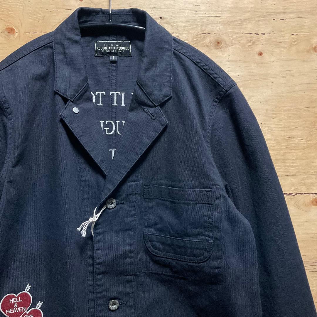 ROUGH AND RUGGED EMBROIDERY COVERALL JACKET BLACK MADE IN JAPAN 新品未使用品 ラフアンドラギッド　日本製_画像2