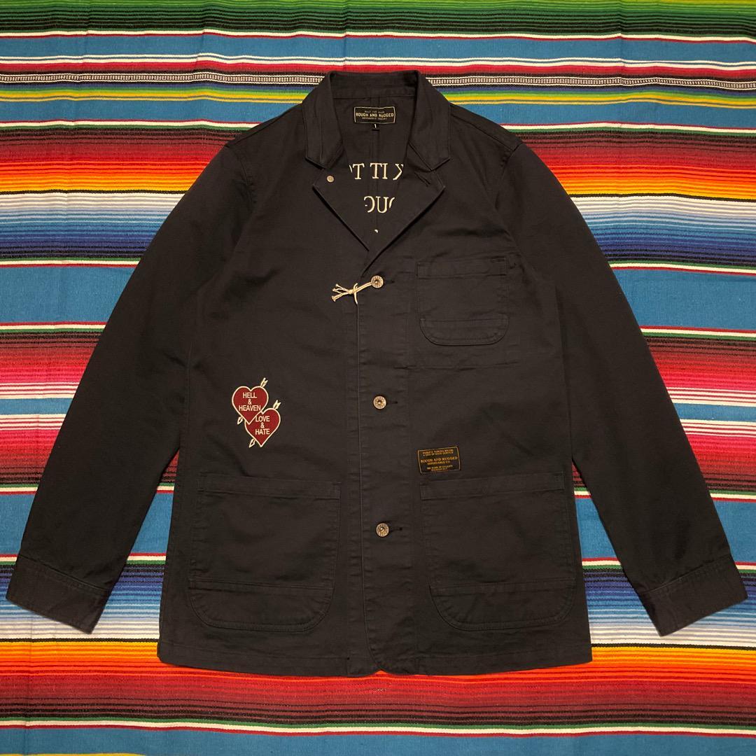 ROUGH AND RUGGED EMBROIDERY COVERALL JACKET BLACK MADE IN JAPAN 新品未使用品 ラフアンドラギッド　日本製_画像5