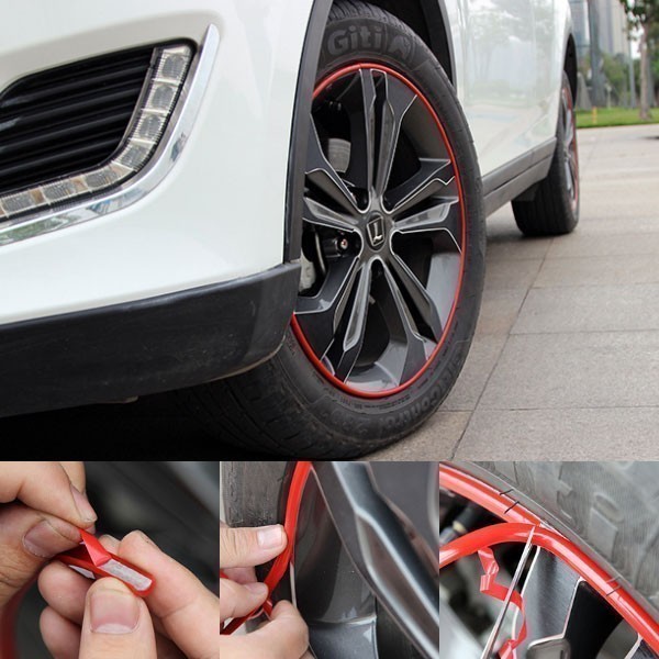  wheel rim guard protective cover sticker tape car bike car supplies tire 8m roll gray 