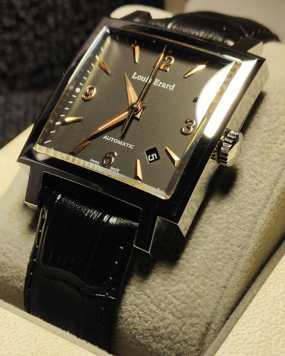送料無料 美品 完売品 ルイエラール カレ オートマチック louis erard