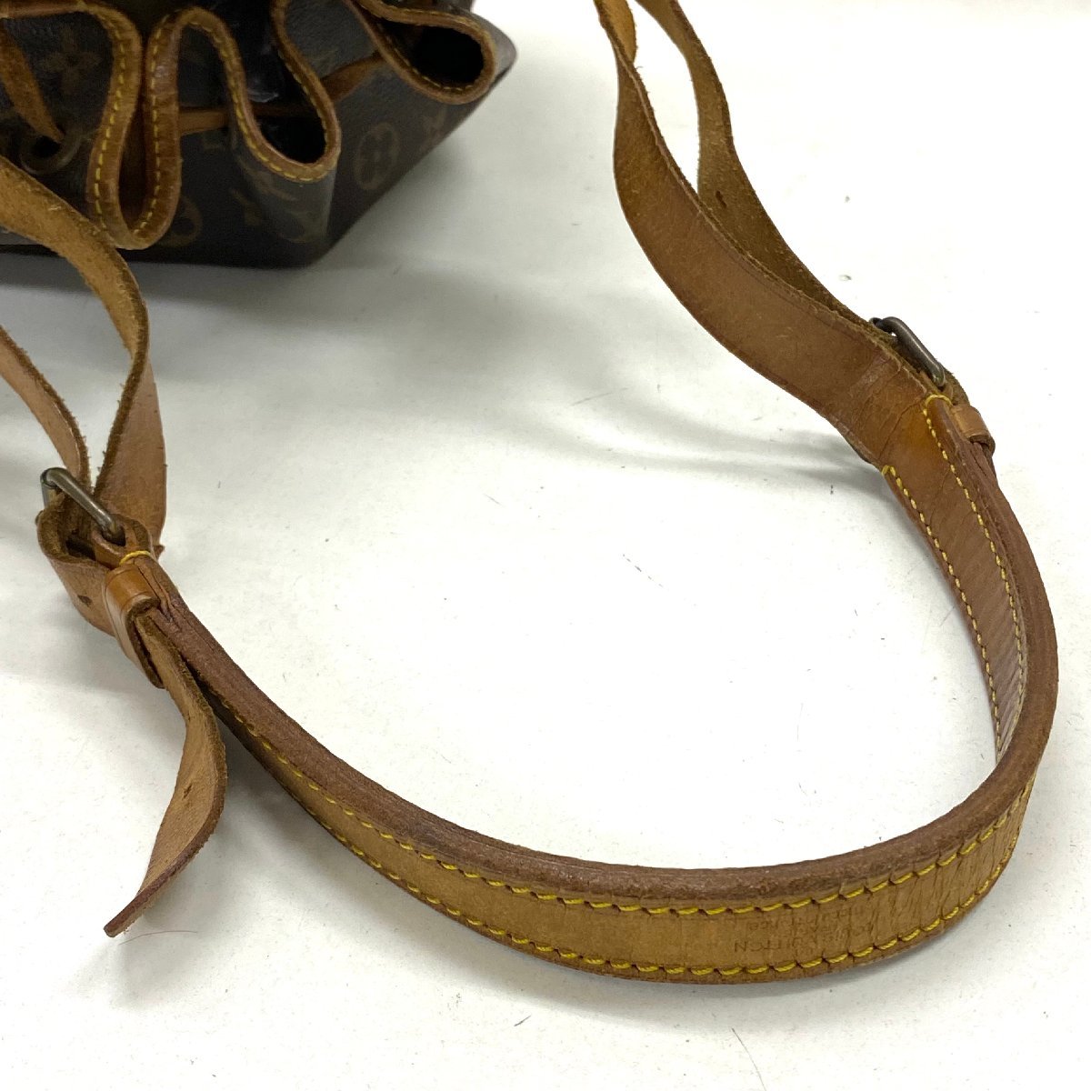 ◆ルイ ヴィトン LOUIS VUITTON◆モノグラム プチノエ M42226 巾着型 ショルダーバッグ ブラウン PVC レザー レディース_画像7