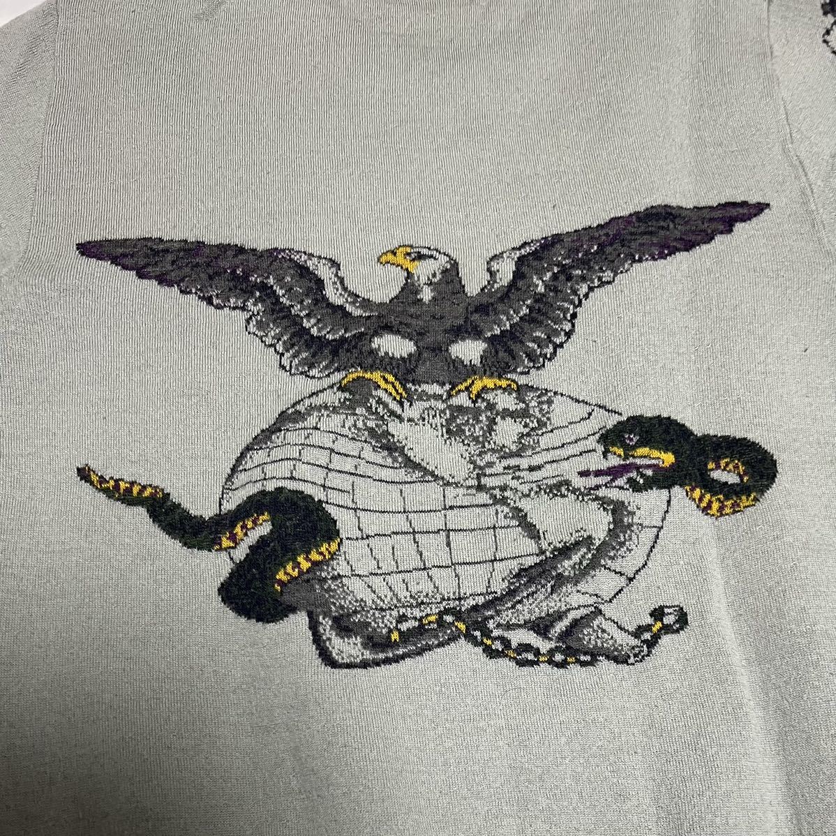 良質 YOHJI YAMAMOTO pour homme 2003AW タトゥー柄ニット グレー
