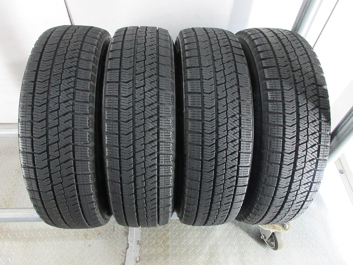 ■中古タイヤホイール■　14インチ 5J +40 4H 100 BRIDGESTONE VRX2 165/70R14 81Q 冬タイヤ ST ブラック カバー付き 激安 送料無料 J494_ブリヂストン