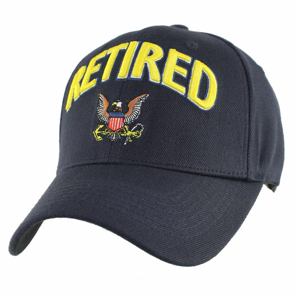 NEW U.S MILITARY NAVY RETIRED HAT EMBROIDERED OFFICIAL NAVY BALL CAP 海外 即決