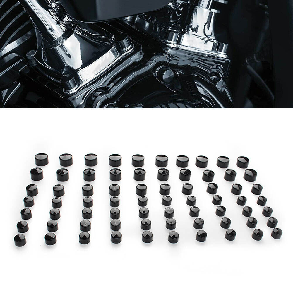 Black Engine Bolt Covers Kit For Harley Softail Electra Street Glide Road King 海外 即決