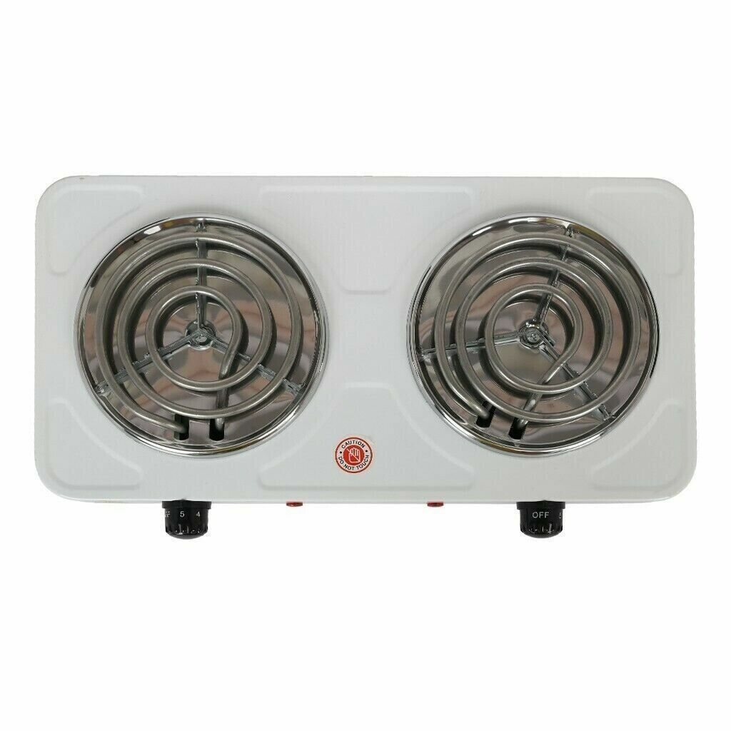 Electric Double Stove Two Cooking Plates, Two Operating on/off Indicator Light 海外 即決