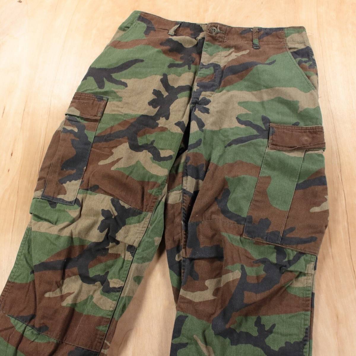 US ARMY woodland camouflage combat trousers MEDIUM SHORT 34x29 camo cargo pants 海外 即決
