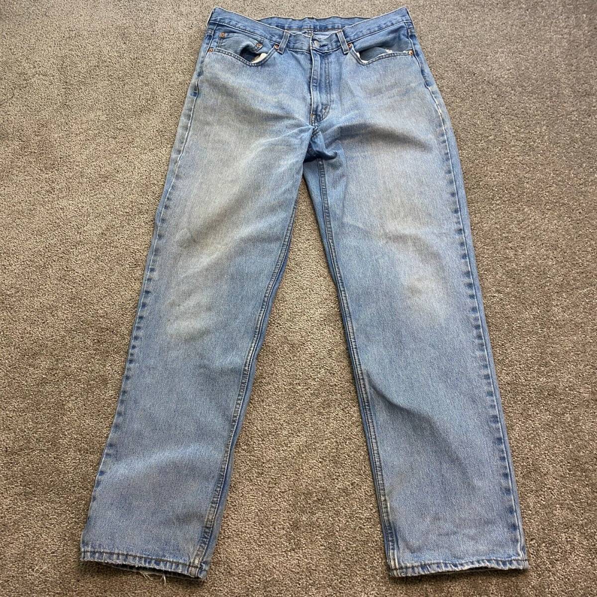 Levi's 550 Jeans Mens 36x34 Blue Denim Pants Straight Light Wash Faded Red Tab 海外 即決