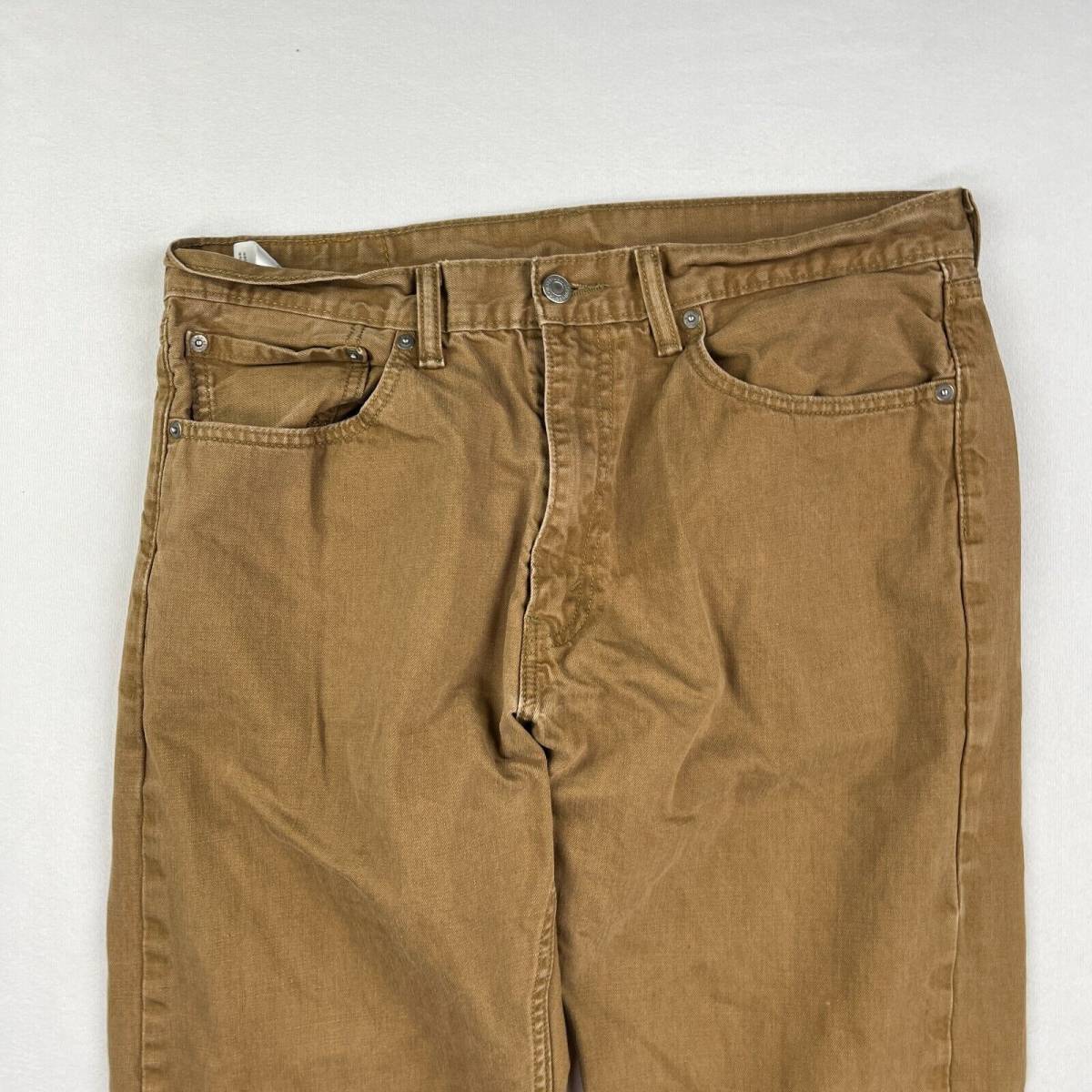 Levis 505 Pants Mens 36x36 Regular Straight Brown Khaki Chino Jeans Trousers 海外 即決