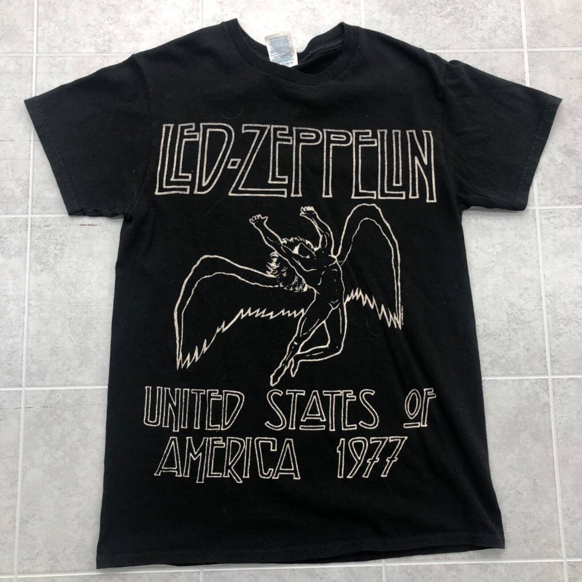 Vintage Delta Black Retro Led-Zepplin United States Of America 1977 Adult Size M 海外 即決