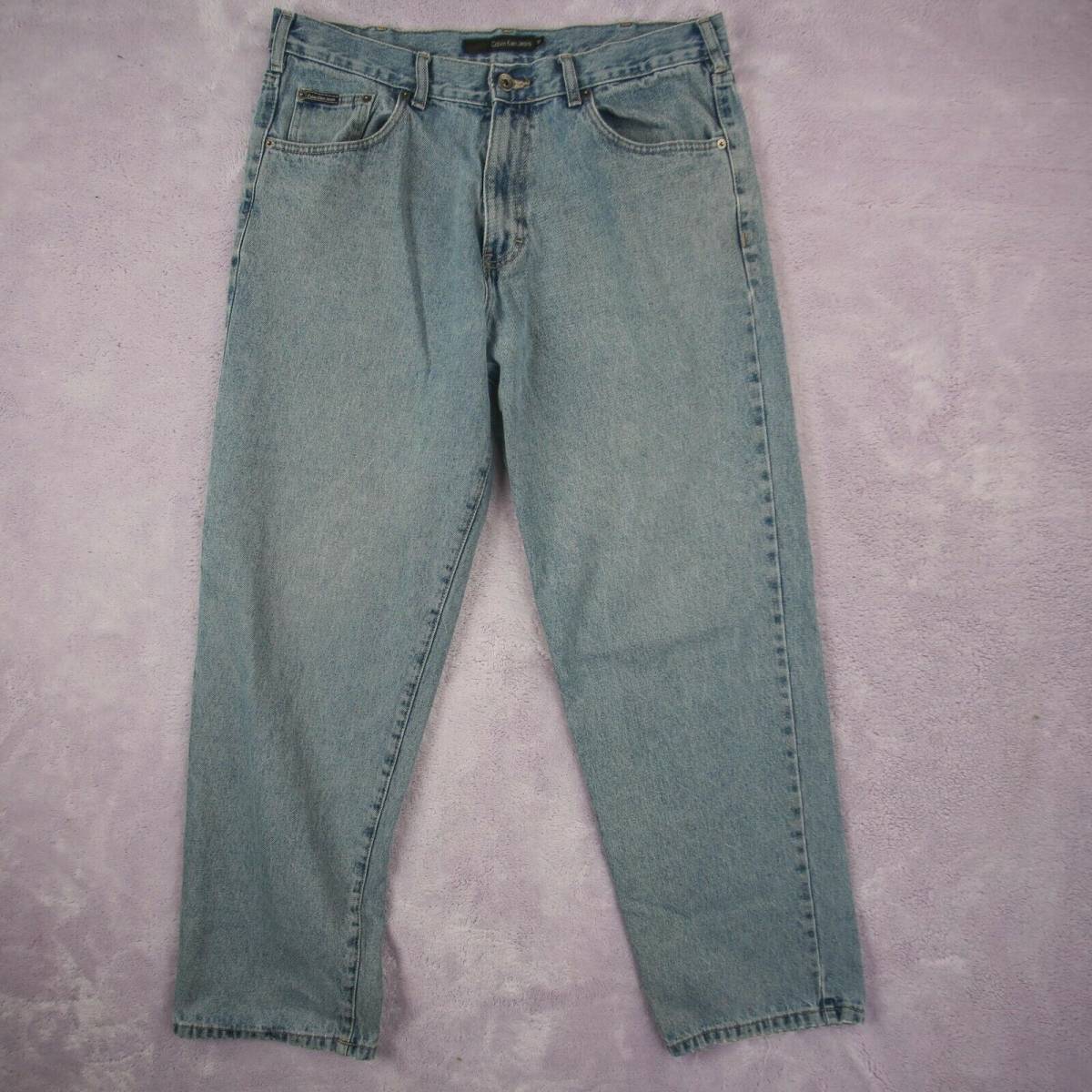 Calvin Klein Mens Jeans Size 36 Light Blue Denim - Slight Fray At Bottom 海外 即決