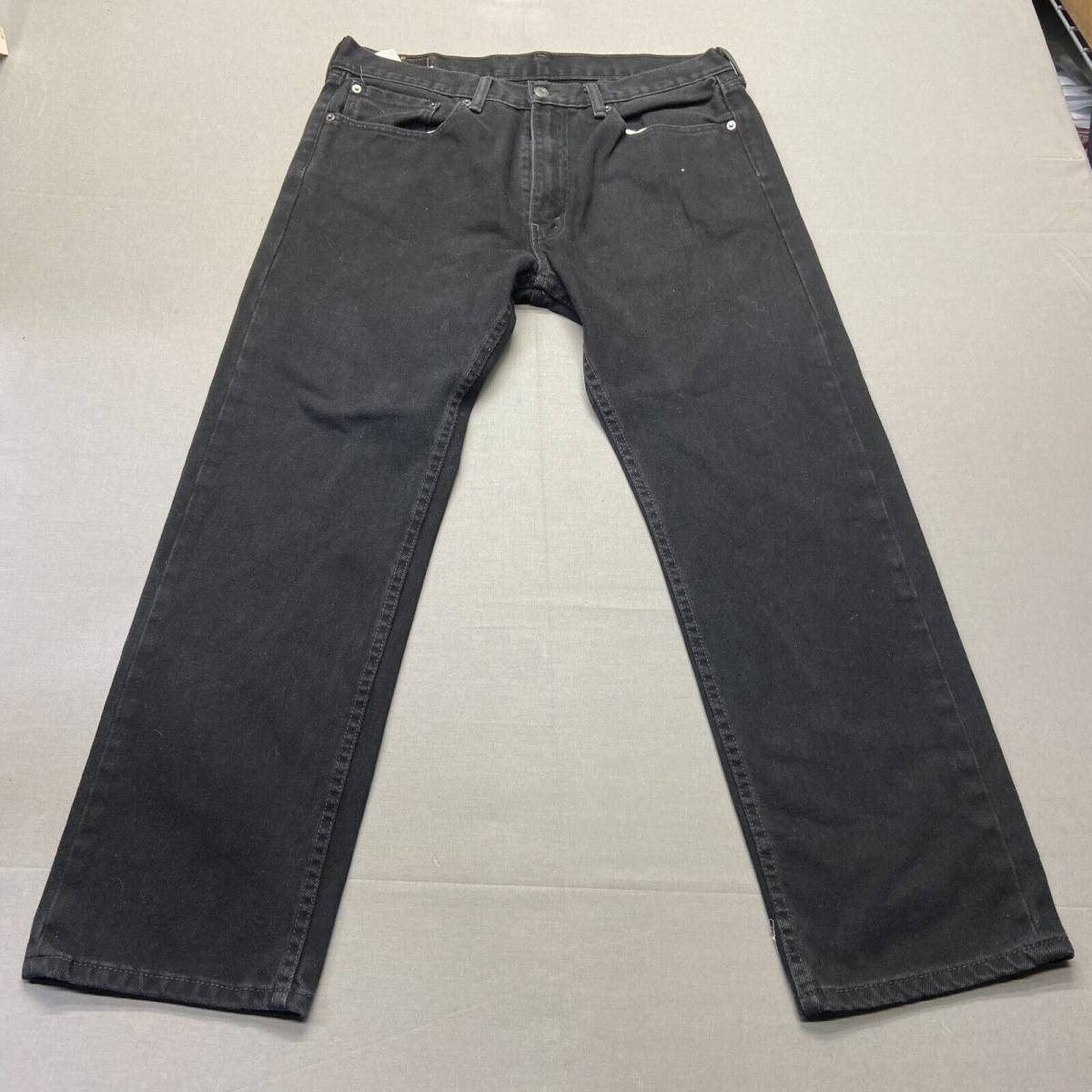 Levi's 505 Jeans Mens 36 Black Regular Straight Dark Wash American USA 36x30 海外 即決