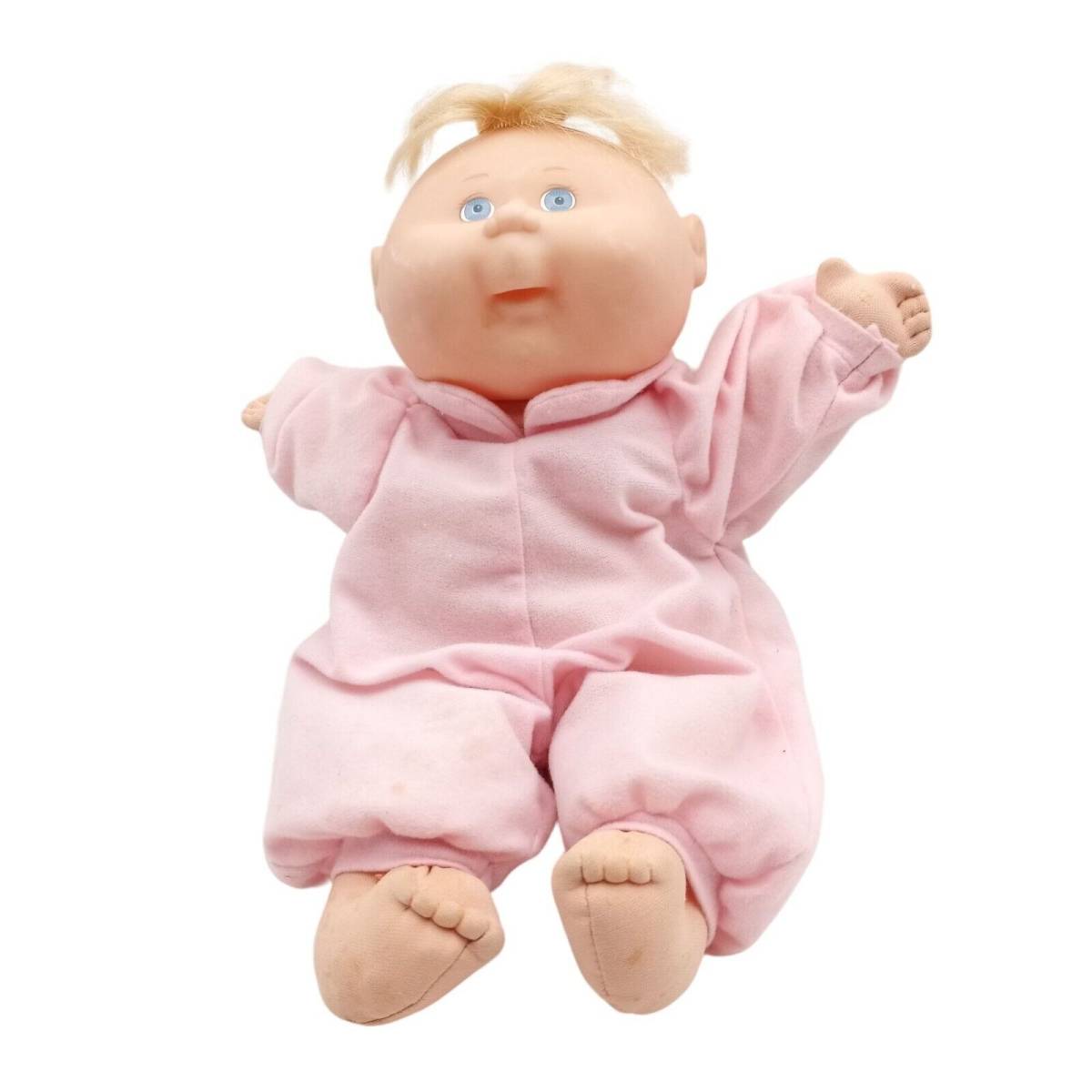 Vintage 1988 Mattel CPK Baby Doll Soft Body Blonde Hair Pink Sleepsuit 11" Tall 海外 即決