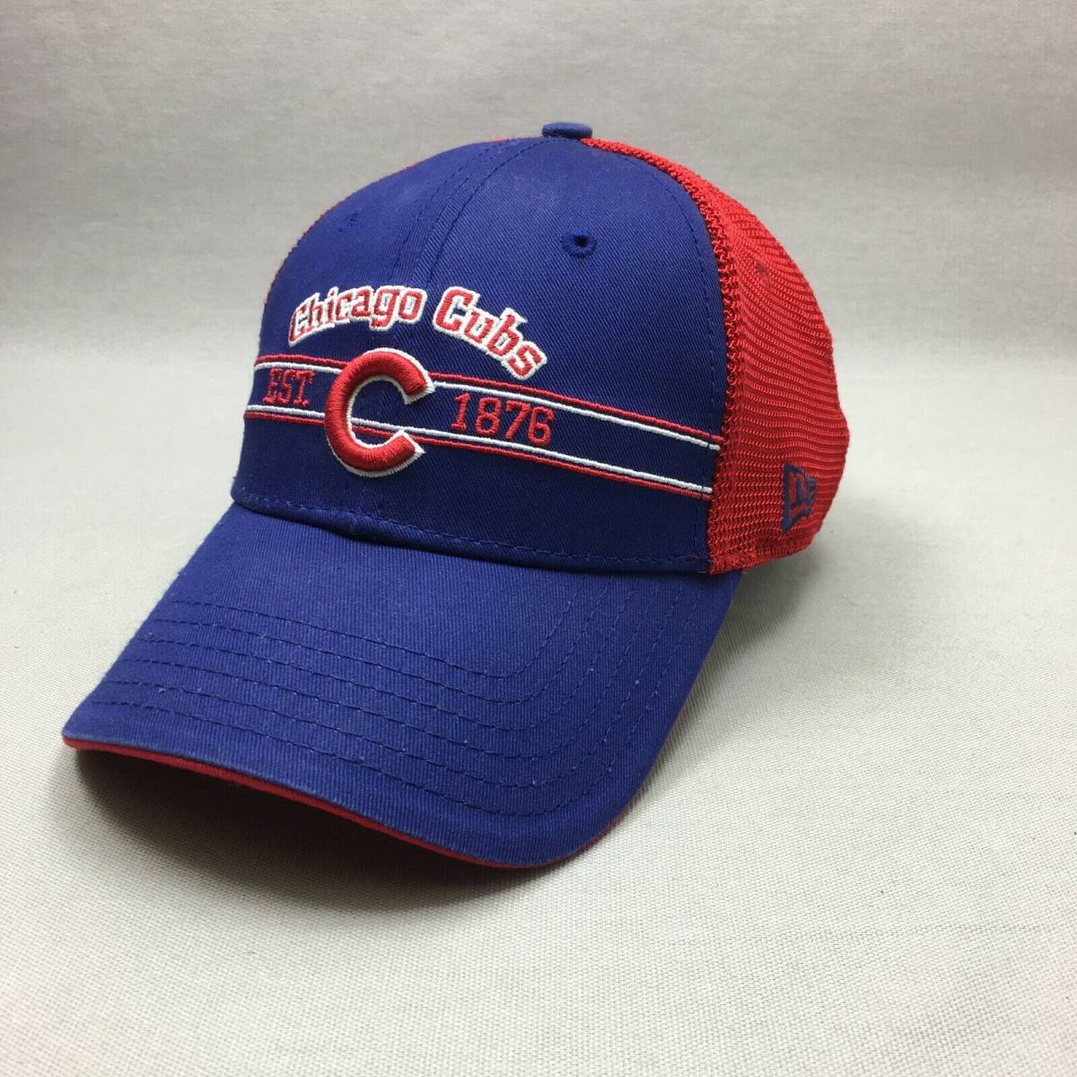 Chicago Cubs Hat Cap Snap Back Mens MLB Baseball New Era Red Blue Mesh Logo 海外 即決