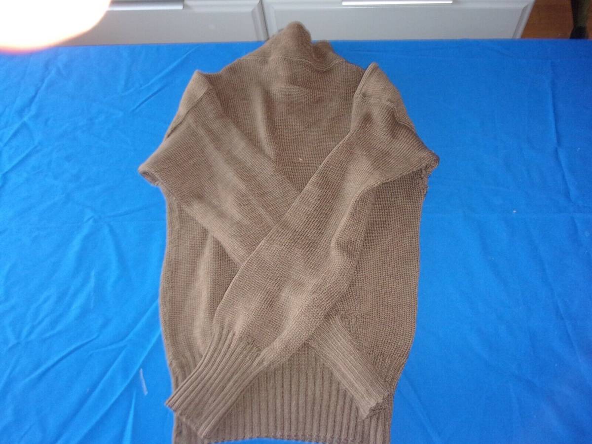 WW II 100% ACRYLIC OD BROWN 5 BUTTON SWEATER MILITARY ARMY MENS SMALL 32 CHEST D 海外 即決 9