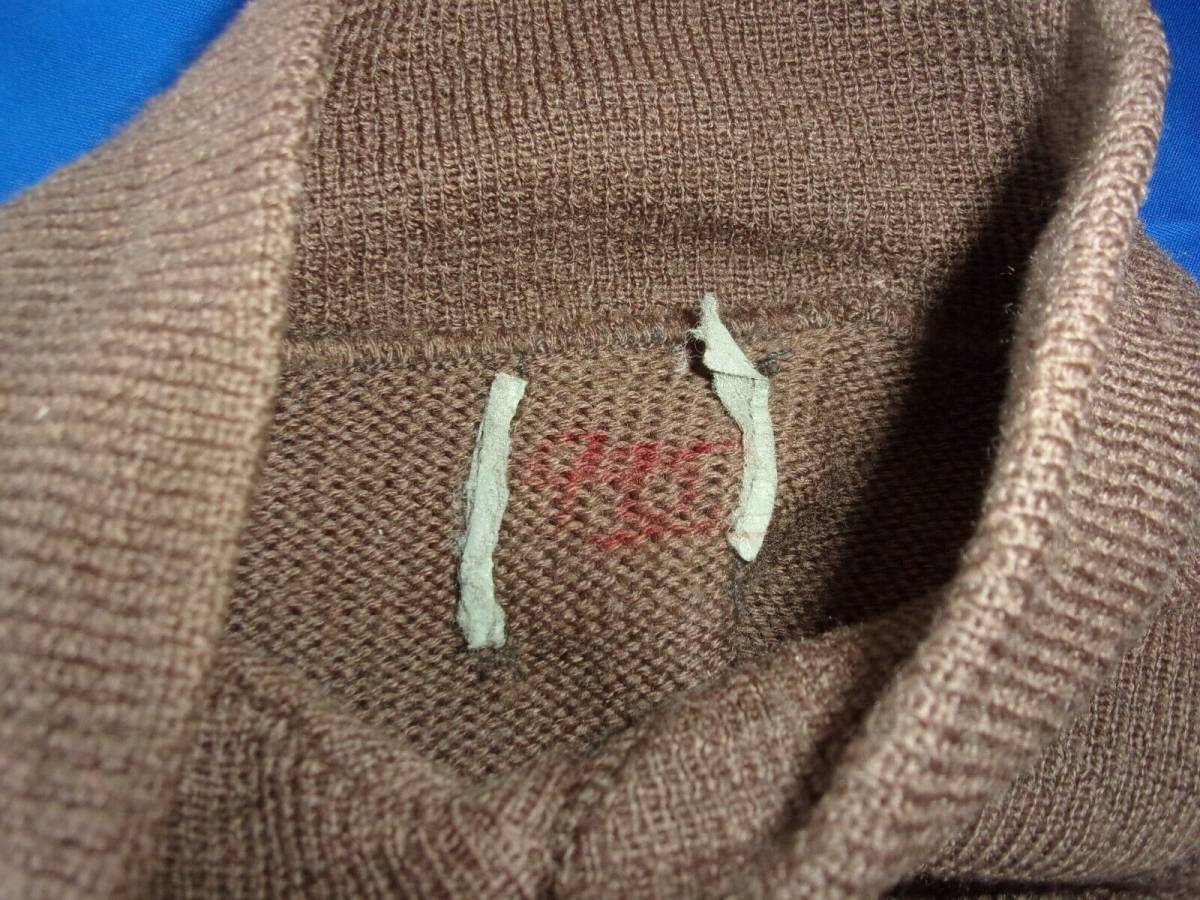 WW II 100% ACRYLIC OD BROWN 5 BUTTON SWEATER MILITARY ARMY MENS SMALL 32 CHEST D 海外 即決 8